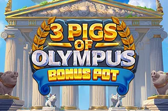 Spielelobby mit Jackpot-Feature im Casinia Casino, dargestellt am Beispiel '3 Pigs of Olympus'